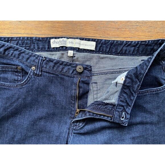 CHARLOTTE RUSSE Everyday BootCut Jeans sz 14S | Dark Blue - Picture 5 of 9